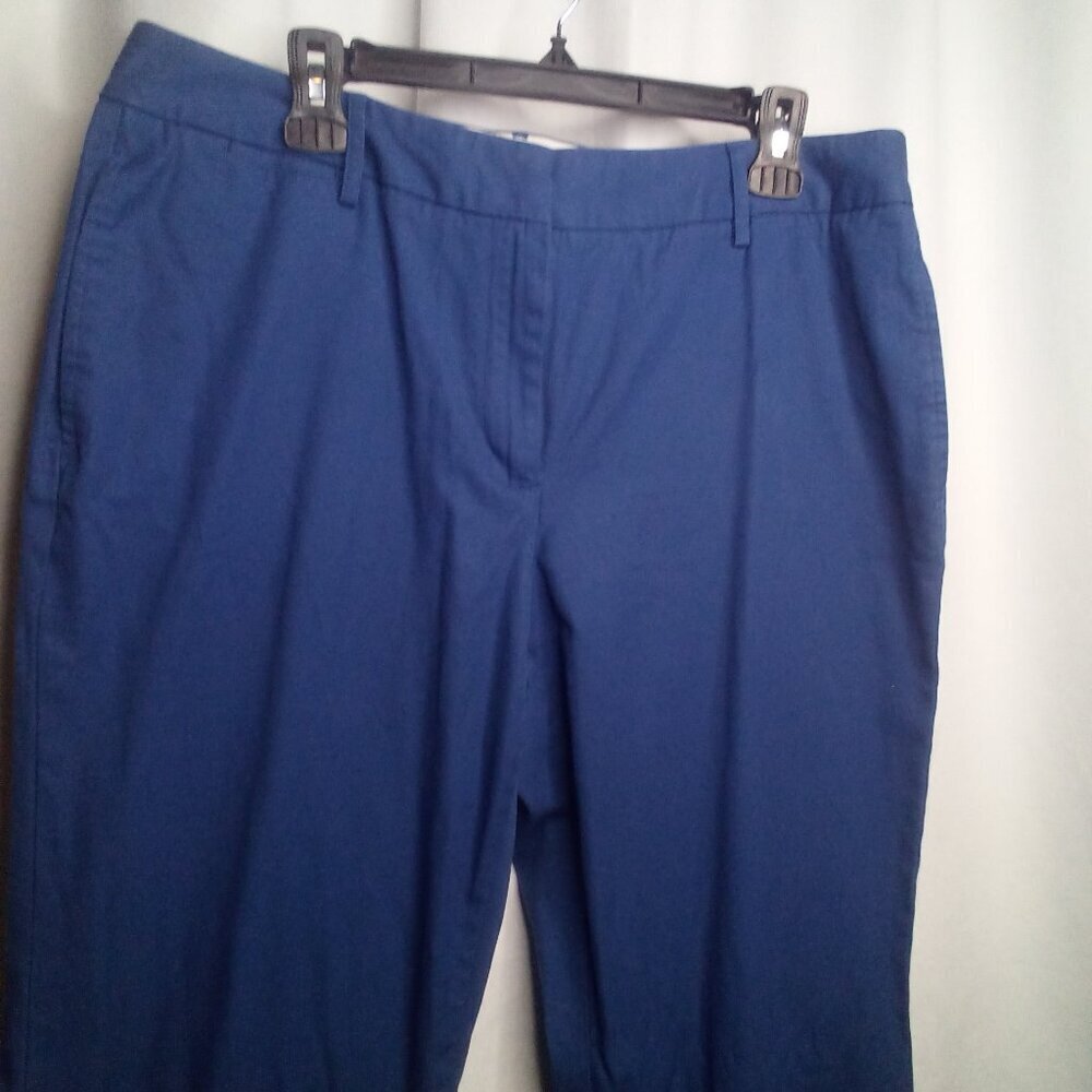 Lands' End Pants 14 Women Pockets Straight Blue - Picture 12 of 16